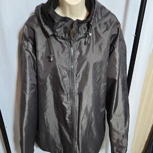 Totes Men's Gray Fleece Lined Hooded Windbreaker Jacket  Size: 2X